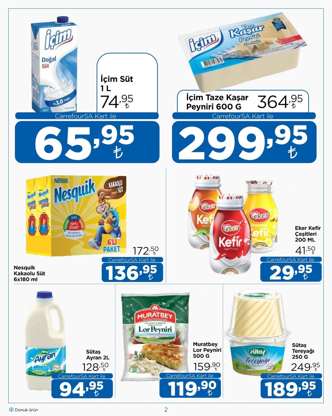 CarrefourSA 1-15 Ekim Kataloğu - 2. Sayfa (Süt, Kaşar Peyniri, Ayran & Tereyağı Fırsatları)