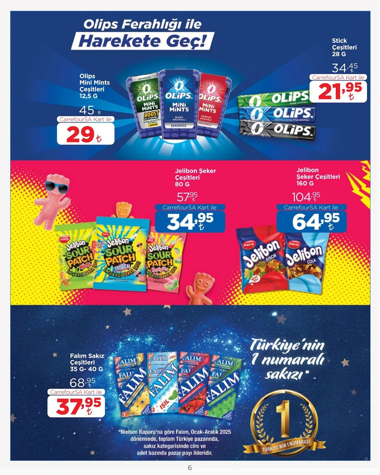 CarrefourSA 1-15 Ekim Kataloğu - 6. Sayfa (Olips, Jelibon & Falım Sakız Fırsatları)