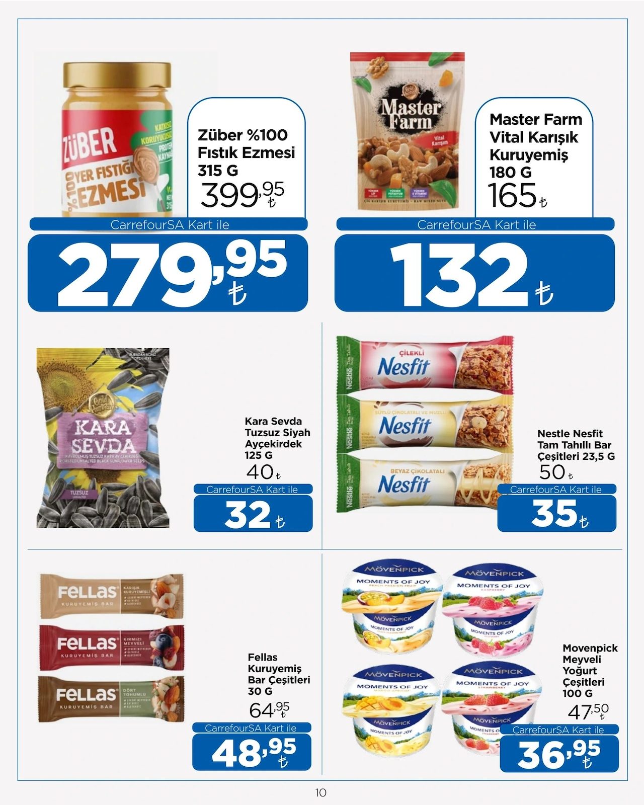 CarrefourSA 1-15 Ekim Kataloğu - 10. Sayfa (Züber Fıstık Ezmesi, Master Farm, Nesfit & Mövenpick)